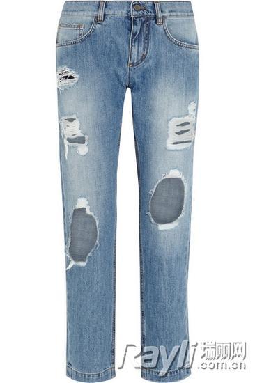 DOLCE & GABBANA 仿旧中腰修身男友式牛仔裤 $616