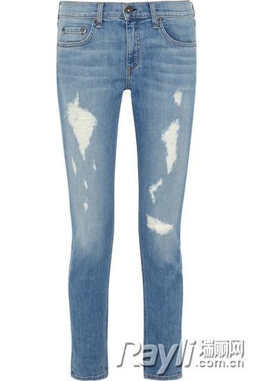 RAG & BONE 仿旧中腰修身男友式牛仔裤 $213
