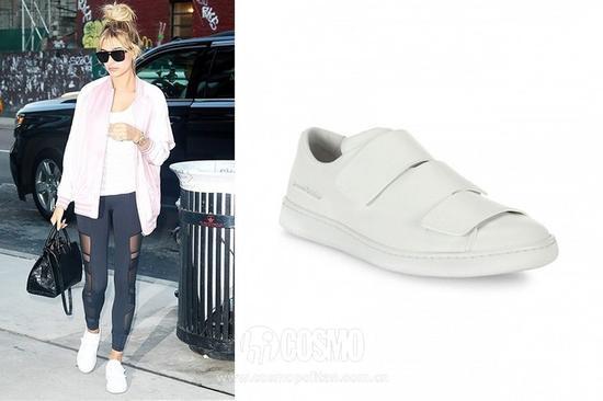 Hhailey Baldwin Acne Studios Triple Strap Grip Tape Leather Sneakers