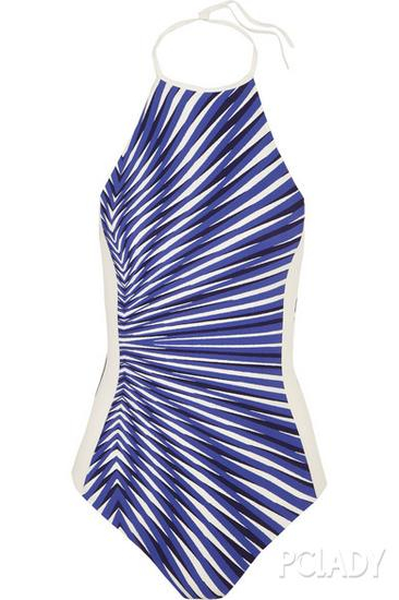LA PERLA Op-Art 印花挂脖泳衣 售价:$692