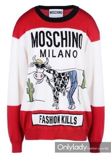 MOSCHINO 奶牛针织衫
