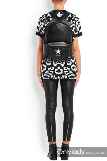 Givenchy黑白色皮革中号双肩包
