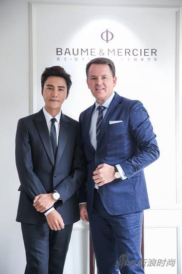 名士全球形象大使陈坤先生(左),名士首席执行官Alain Zimmermann先生(右)
