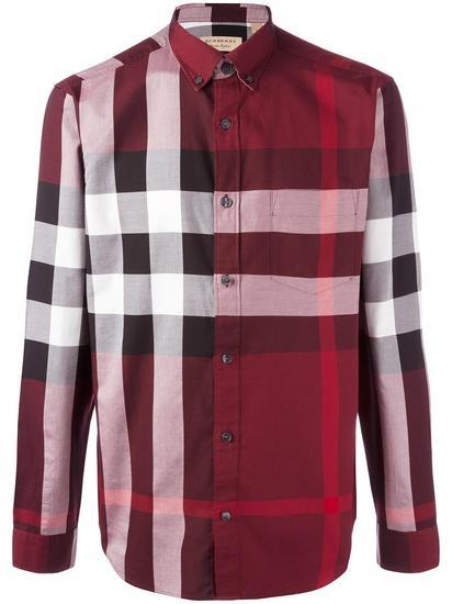 BURBERRY 格纹刺绣衬衫2,512