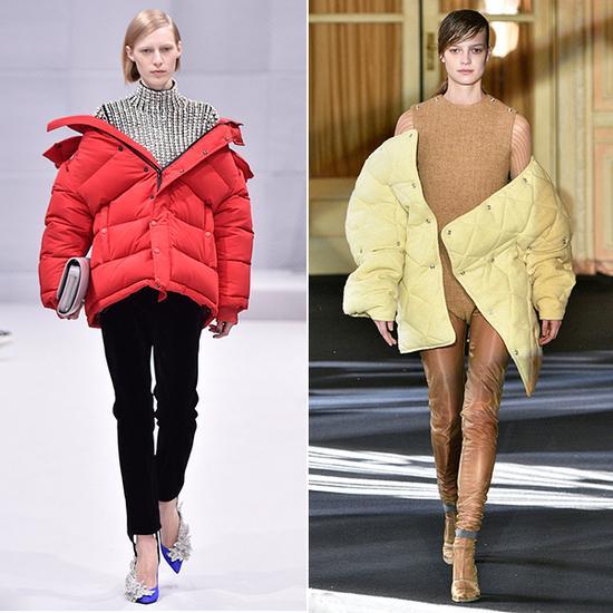 (左)Balenciaga 2016秋冬秀场(右)Acne Studio 2016秋冬秀场