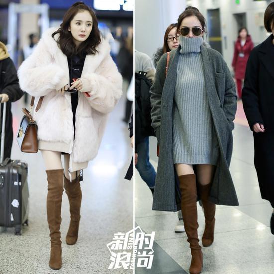杨幂穿Stuart Weitzman过膝靴