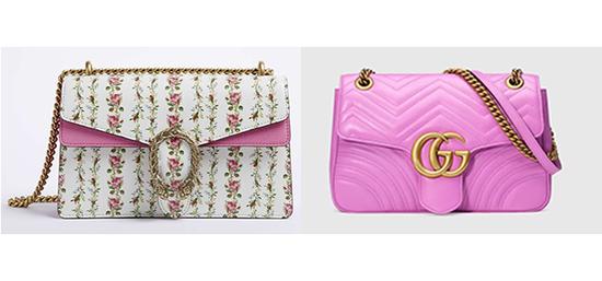 Gucci 2017 Cruise Women‘s Collection(左) Gucci GG Marmont (右)