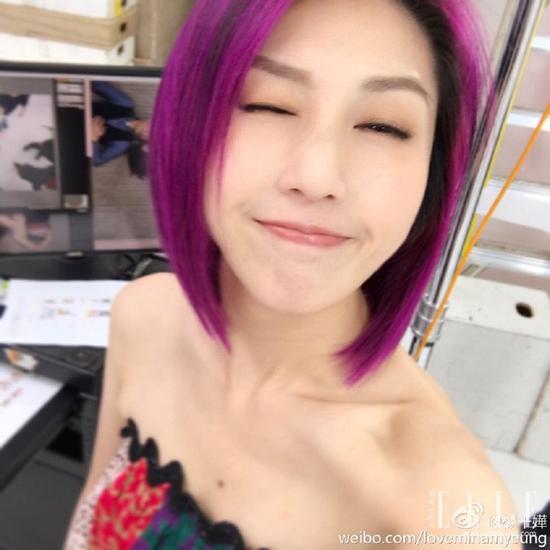 杨千嬅紫色短发