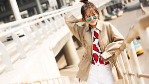 杨紫少女装亮相机场