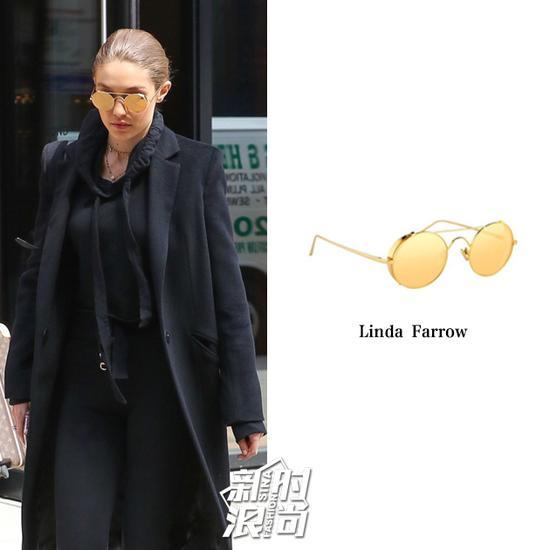 Gigi戴Linda Farrow墨镜