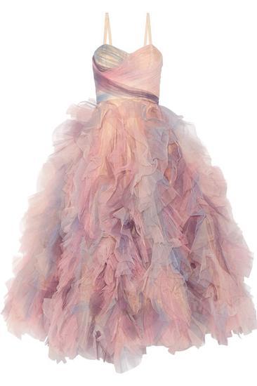Marchesa 荷叶边绢网礼服 约¥49317