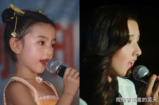 宋祖儿复制粘贴从小美到大(图片来源:@宋祖儿lareina粉丝后援会 )