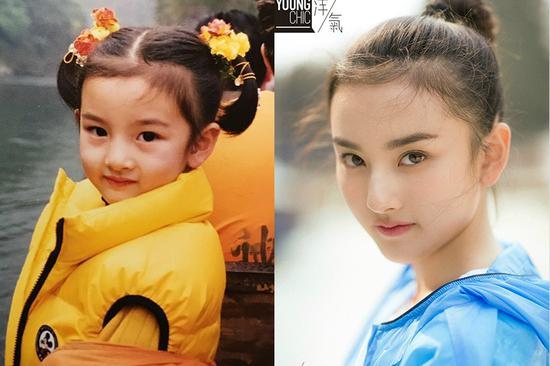 宋祖儿复制粘贴从小美到大(图片来源:@宋祖儿lareina粉丝后援会 )