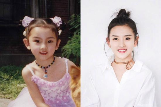 宋祖儿复制粘贴从小美到大(图片来源:@宋祖儿lareina粉丝后援会 )