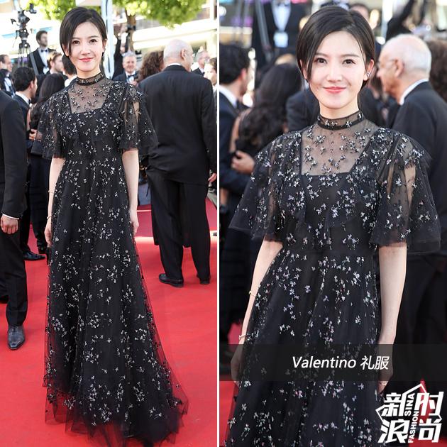 杨子姗穿黑色礼服