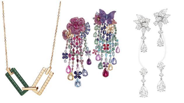 “Rihanna Loves Chopard”珠宝系列,右一、右二为其中的高级珠宝系列