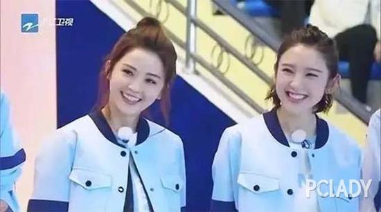 和同样是甜美少女的唐艺昕同框,甜度指数满满
