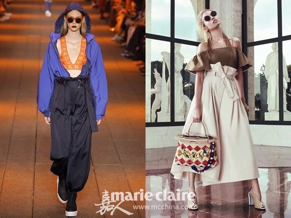 左:DKNY Spring 2017 RTW 右:Fendi Resort 2017