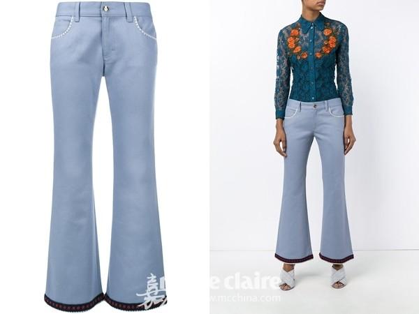 Gucci 钩针编织滚边喇叭裤