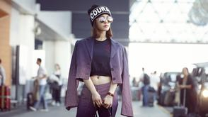 蔡依林出发米兰时装周 不好好穿衣时髦到底