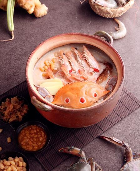 花蟹海虾干贝粥