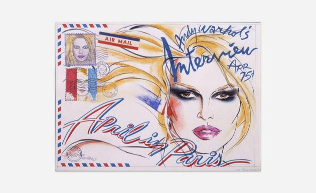 Antonio Lopez所画Brigitte Bardot《Interview》杂志封面,1975年4月