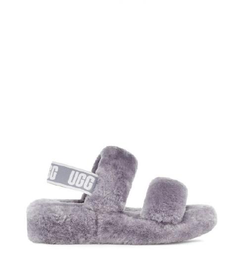 UGG®椰子灰欧耶毛茸拖鞋