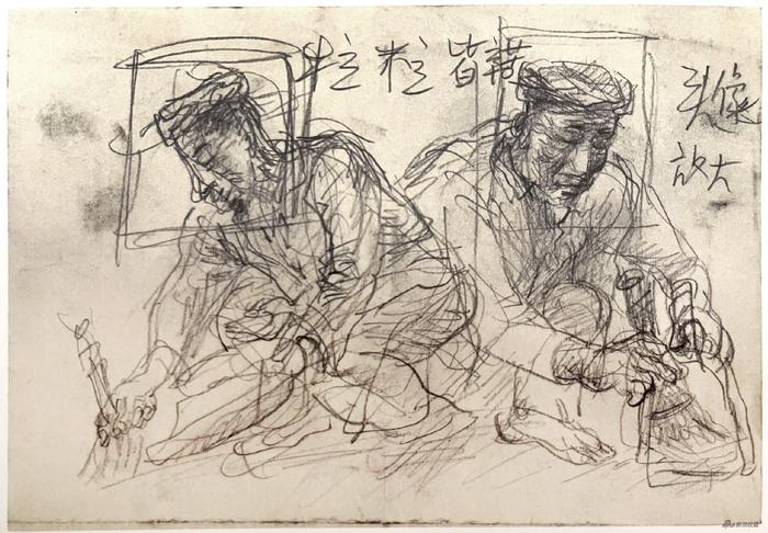 《父亲》系列手稿,纸本素描,20.5 × 29 cm,1979