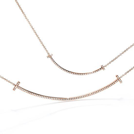 Tiffany&Co. 蒂芙尼T系列T Smile镶钻项链