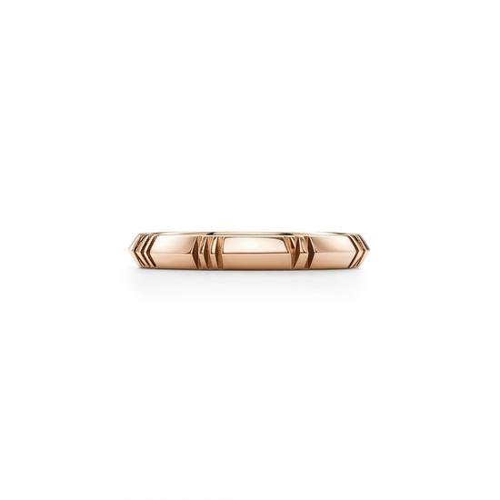 Tiffany & Co.蒂芙尼Atlas X系列18K玫瑰金窄式戒指