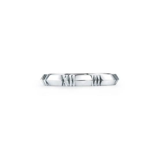 Tiffany & Co.蒂芙尼Atlas X系列 18K白金窄式戒指