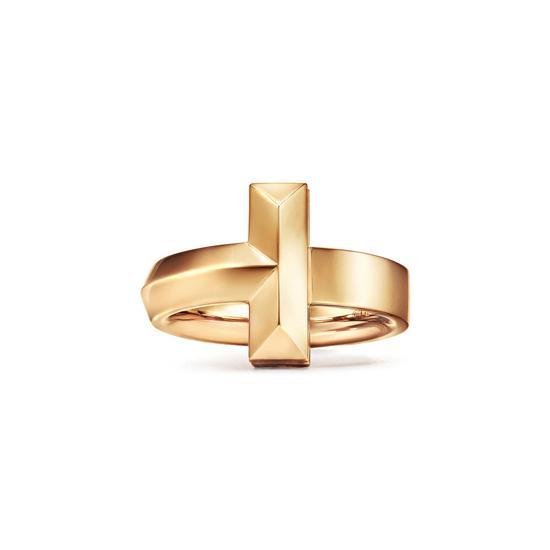 Tiffany & Co.蒂芙尼T1系列 18K黄金宽式戒指