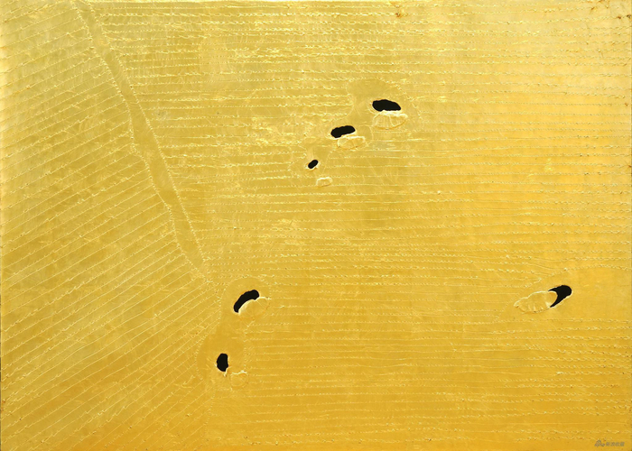 光庭_97X130.5CM_日本纸,18k金箔_1990