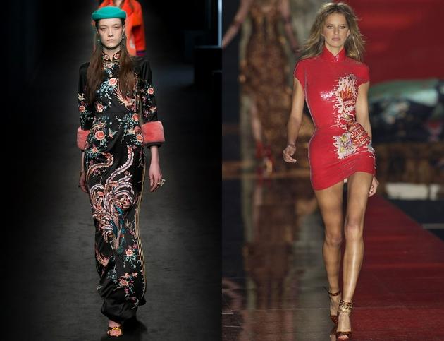 左:Gucci Fall 2016 Ready-to-Wear, 右:Roberto Cavalli Spring 2003 Ready-to-Wear