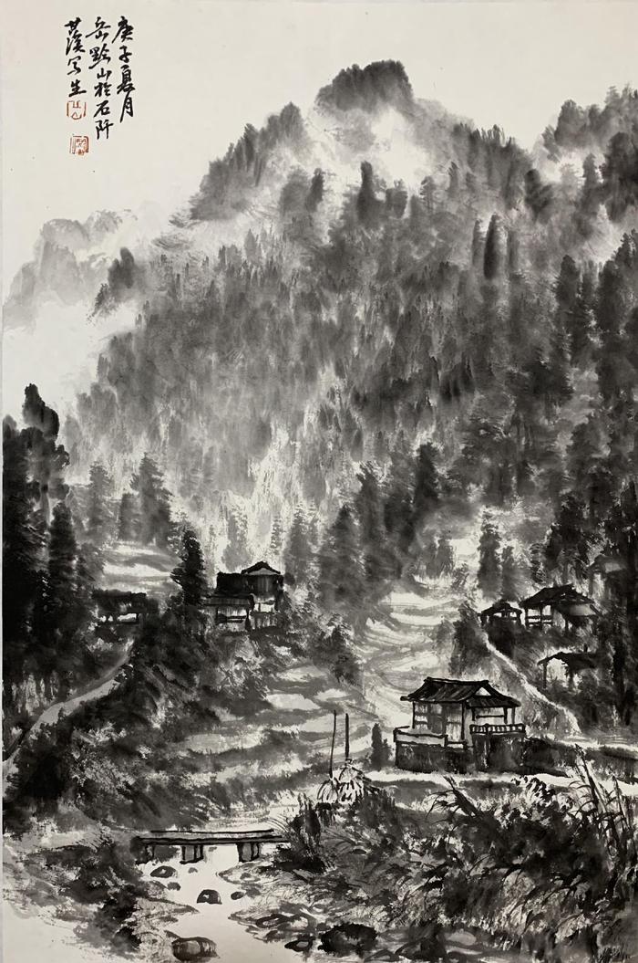 岳黔山 石阡甘溪写生 136cm×68cm