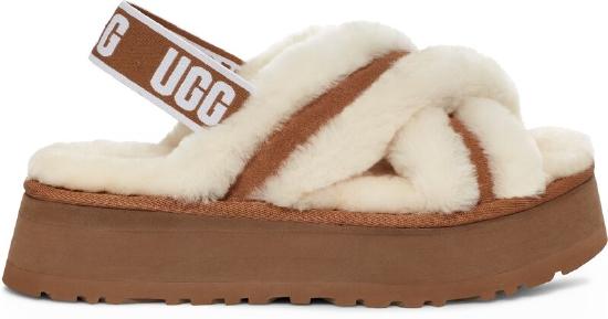 UGG®栗色迪斯科交叉拖鞋