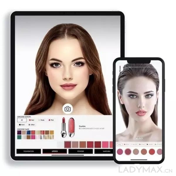 娇兰与数字美妆科技公司Voir Inc合作推出的试妆APP,可用于口红和彩妆试色