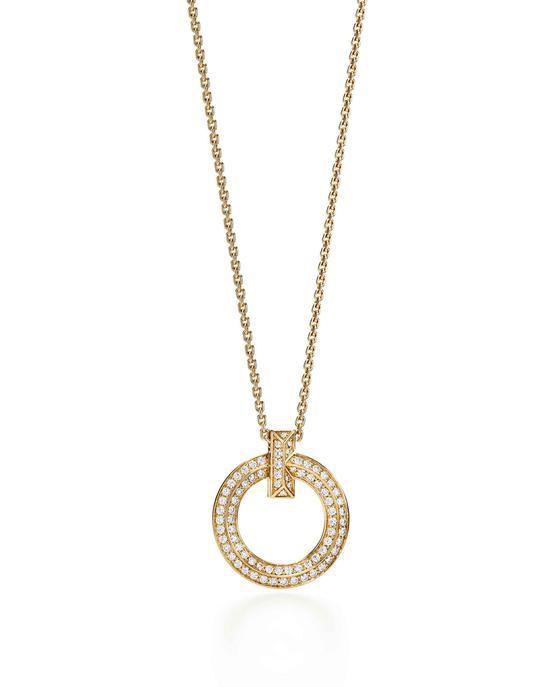 Tiffany&Co. 蒂芙尼 T1系列18K黄金 镶钻吊坠