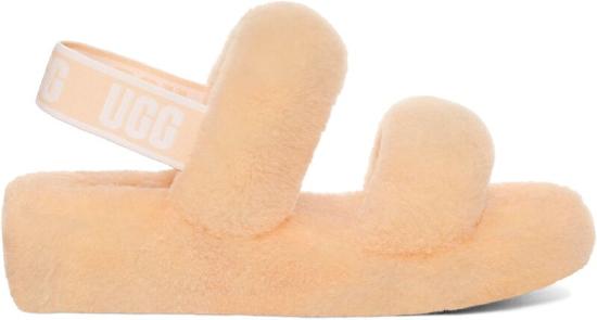 UGG®蜜桃粉欧耶毛茸拖鞋