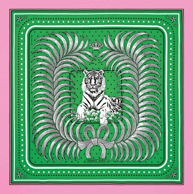 Tigre royal 55厘米斜纹真丝头巾