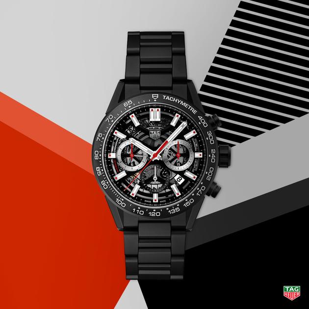 TAG Heuer泰格豪雅HEUER 02 CARRERA腕表-蓝色表盘,蓝色皮表带