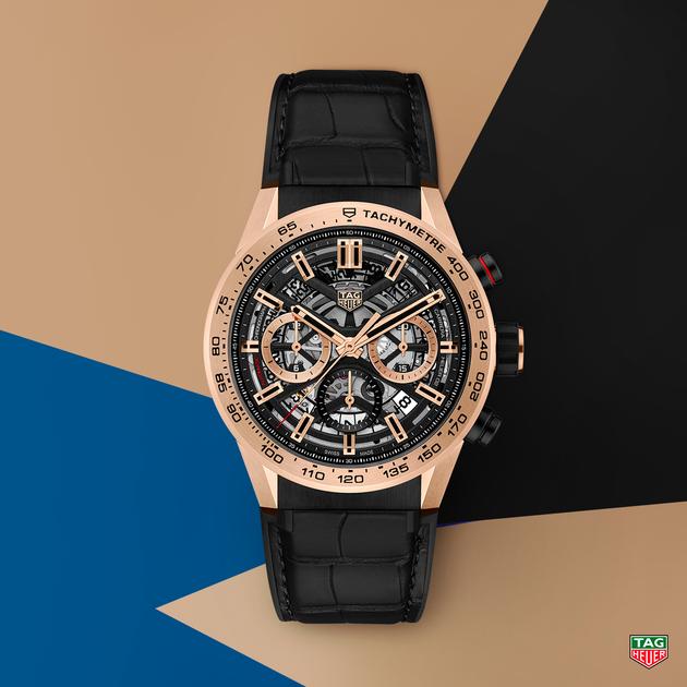 TAG Heuer泰格豪雅HEUER 02 CARRERA腕表-蓝色表盘,蓝色皮表带