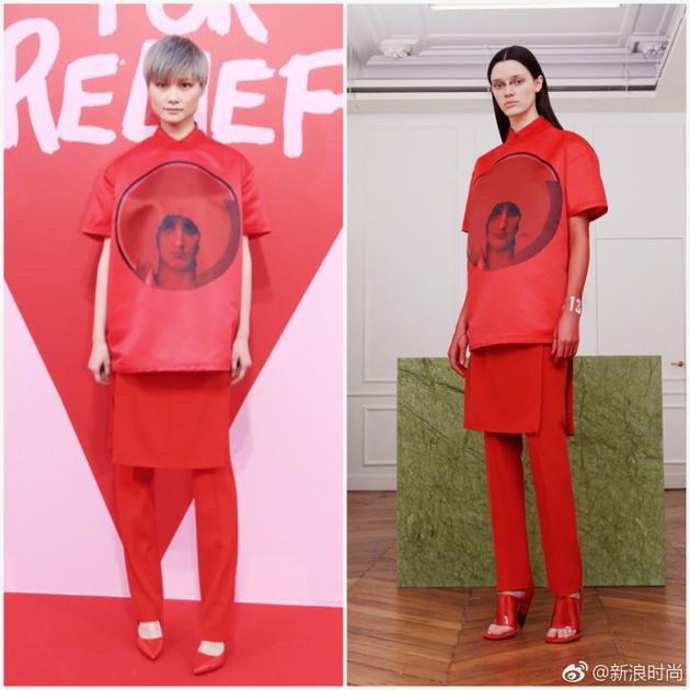 秀前红毯,李宇春一身Givenchy红装也格外出众
