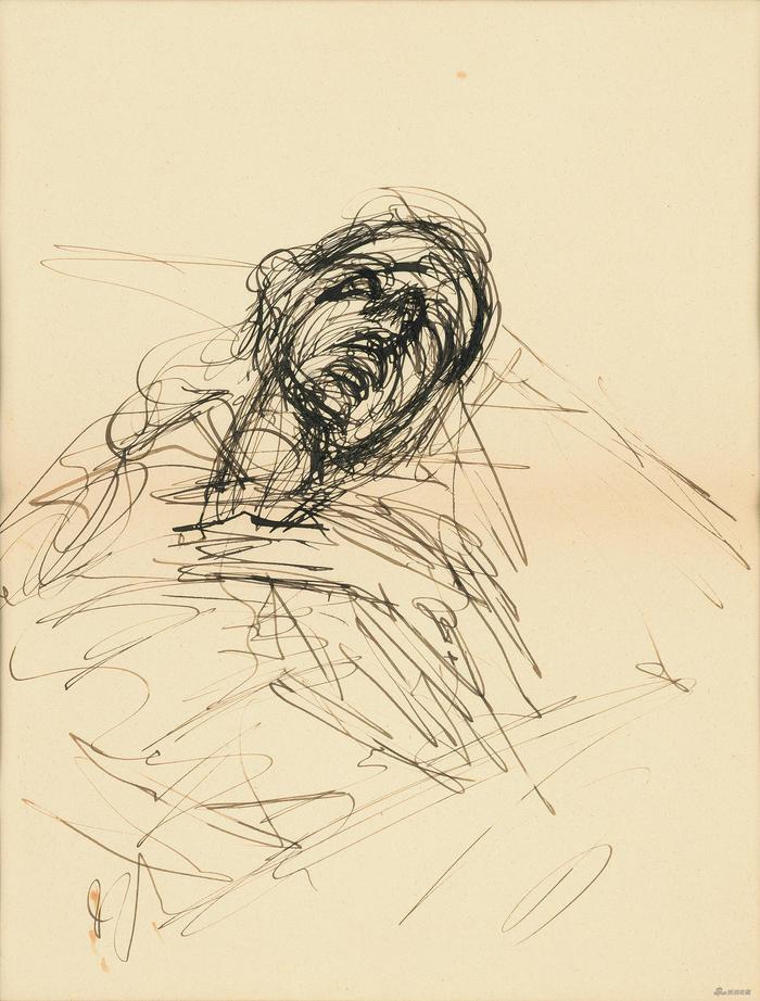 睡着的男人,阿尔贝托·贾科梅蒂纸本钢笔,27×20.9cm