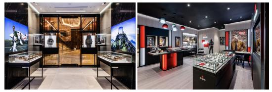 从左至右:Bell &; Ross、TUDOR腕表品牌于滨海湾金沙购物商城亮相
