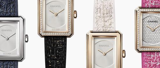 CHANEL BOY·FRIEND腕表_。斜纹软呢表带