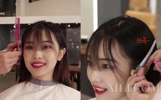 确定好区域后,可以先用夹子将两侧短发夹起来