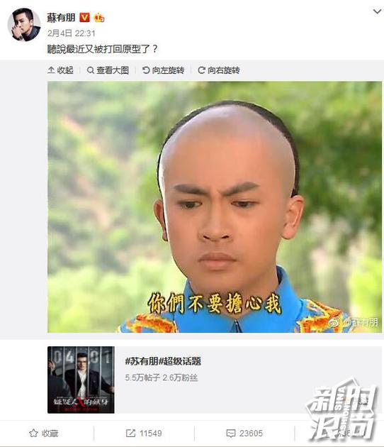 苏有朋微博截图