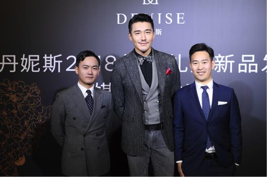 赫伯缔HERBET联合创始人 杨世彬(左) 中国第一男模 胡兵(中) 赫伯缔HERBET联合创始人吕中政(右)