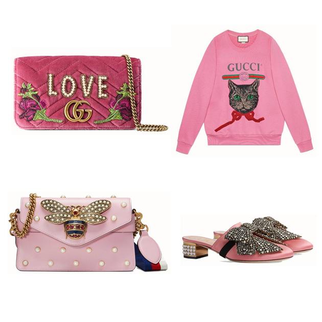 Gucci新品中适合送礼的粉色系单品